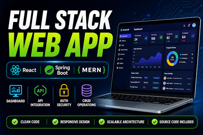 build a full stack web app using react, spring boot, or mern stack