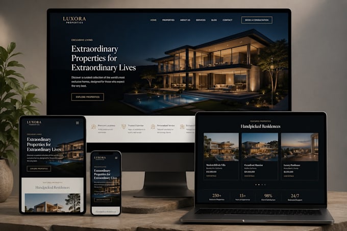 luxury website development UI UX