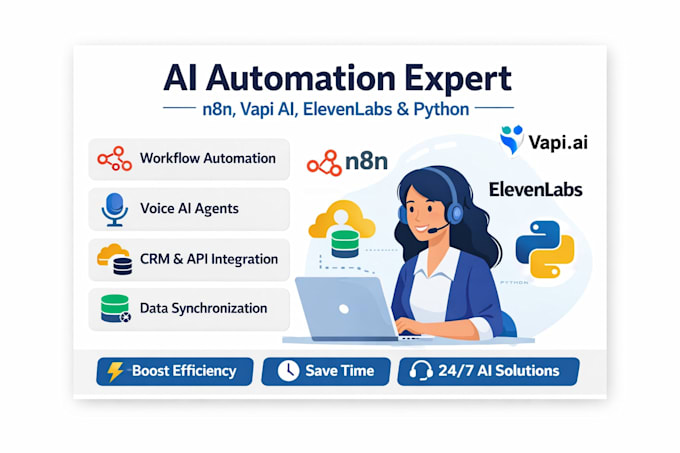 custom setup ai voice agent in vapi ai, and elevenlabs using n8n and python