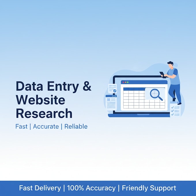 do any type of data entry and website research work