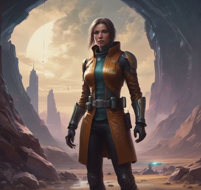 sci fi character illustration or sci fi character