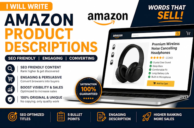write SEO friendly amazon product descriptions and bullet points