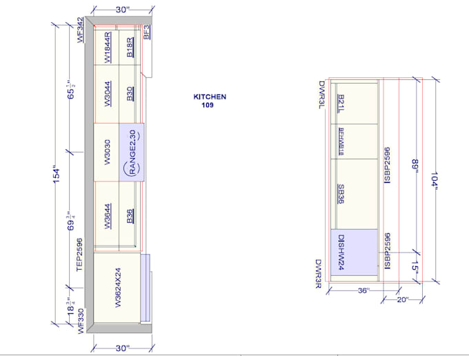 create cabinet shop drawings and elevations for manufacturing