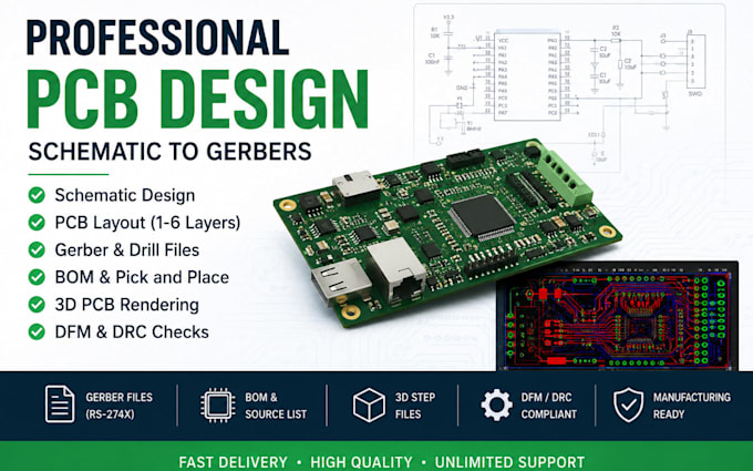 do circuit shematic pcb design pcb layout arduino or esp32 kicad pcb software