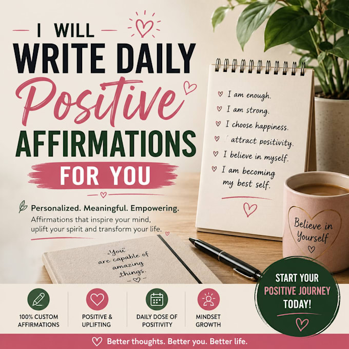 write daily positive affirmations for you