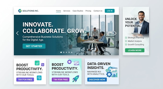design professional web banners, website sliders and display ads
