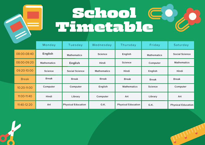 design professional school timetable, certificate and worksheet in canva