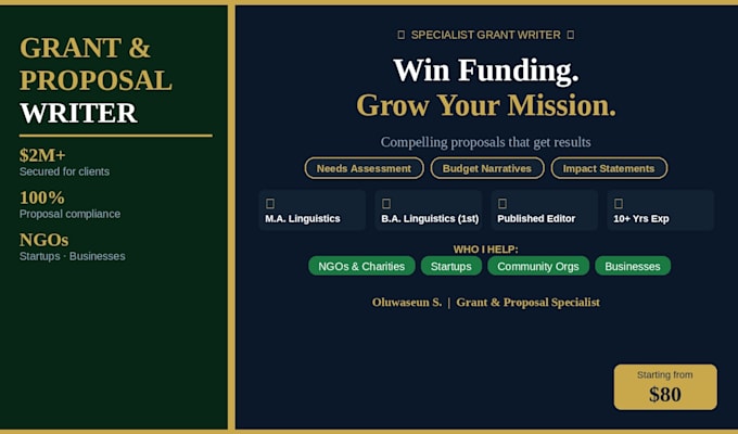 write a compelling grant proposal or funding application that gets results