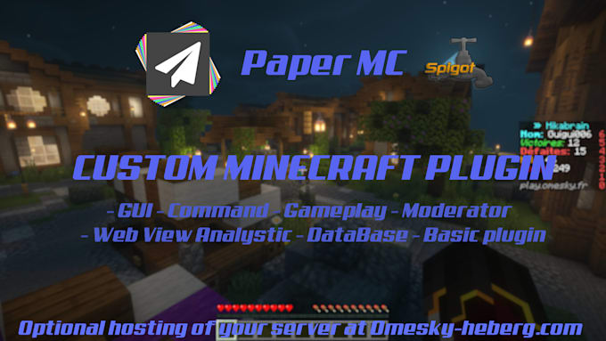 develop custom minecraft plugins for your server