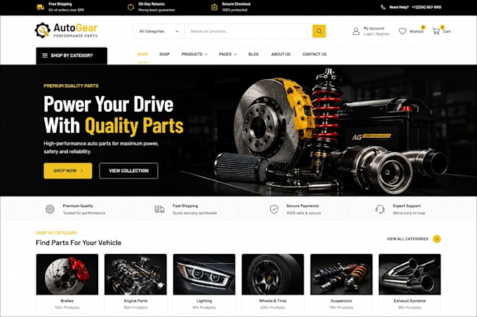 build wordpress woocommerce store for car, bike, automotive and electronics