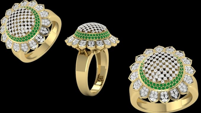 create a vintage diamond engagement ring cad model and stl file