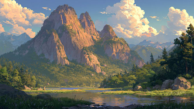 draw a natural landscape and background illustration