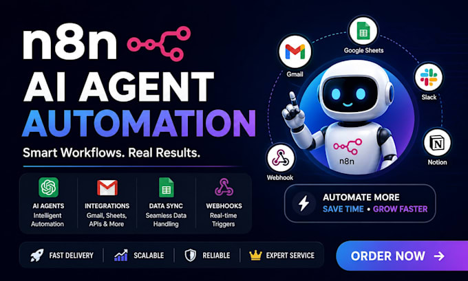built n8n ai agent automation workflow and custom ai agents
