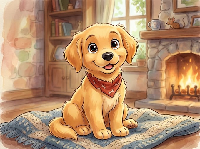draw your cute pet into disney cartoon portrait style