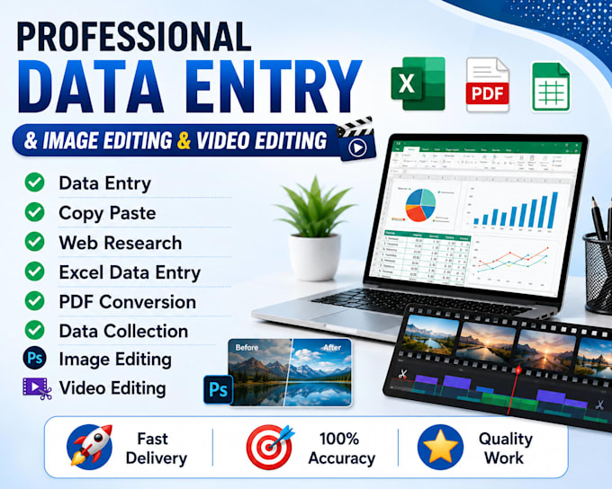do accurate data entry,copy paste,web research,microsoft excel and pdfconversion