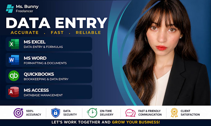 do data entry in excel, word and microsoft office tasks