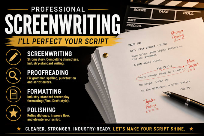 proofread, edit and polish your screenplay or script