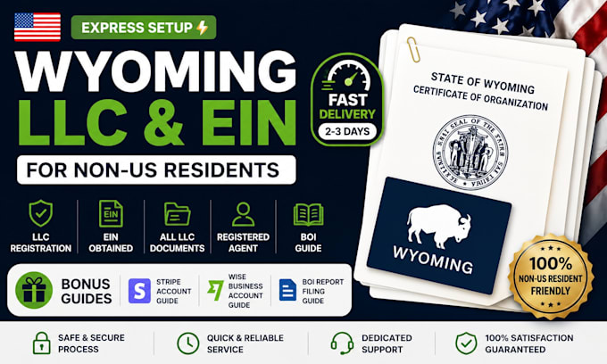 form your US wyoming llc with ein and registered address