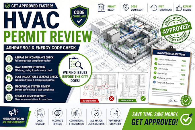 review hvac permit drawings for ashrae and energy code compliance