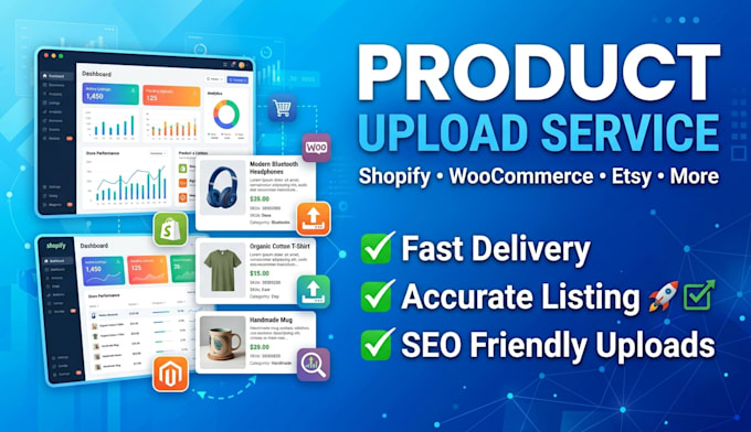 upload products to shopify and all e commerce stores