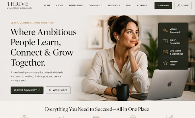 design squarespace membership subscription community website