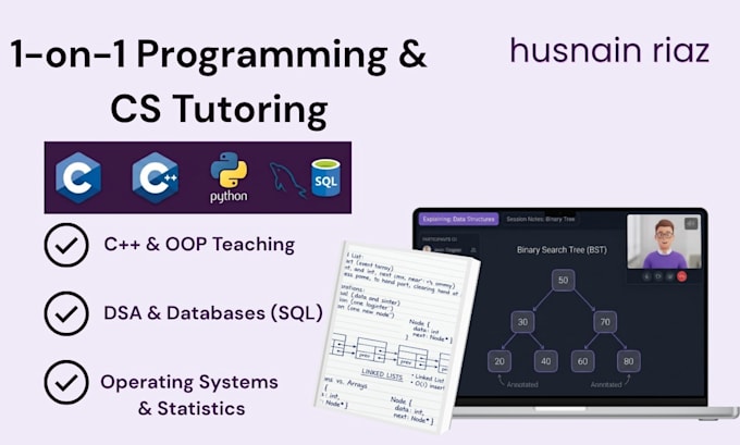 tutor you in c, python, and computer science concepts