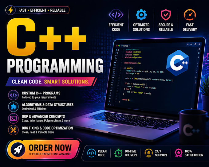 develop cpp programs, oop projects and data structures