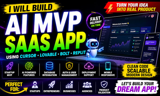build ai mvp saas app using cursor bolt lovable and replit
