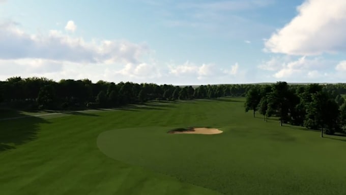 provide 3d golf course design, mini golf course, fairway, golf course landscape,