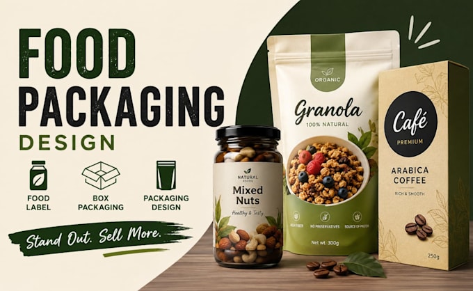 design food packaging, food label and box packaging for your product