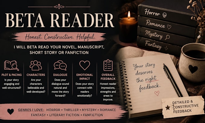 be your professional beta reader for your book