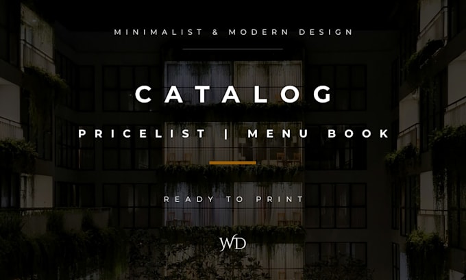 a minimalist and modern catalog, price list, and menu book