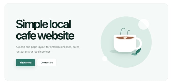 create simple one page HTML and CSS website