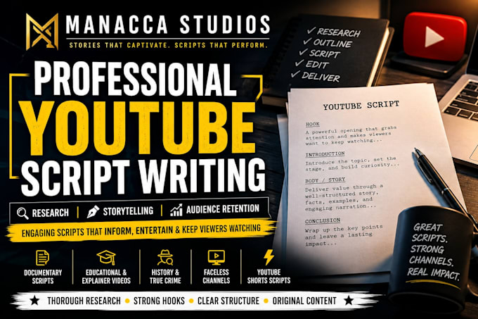 write a professional youtube script with research and storytelling