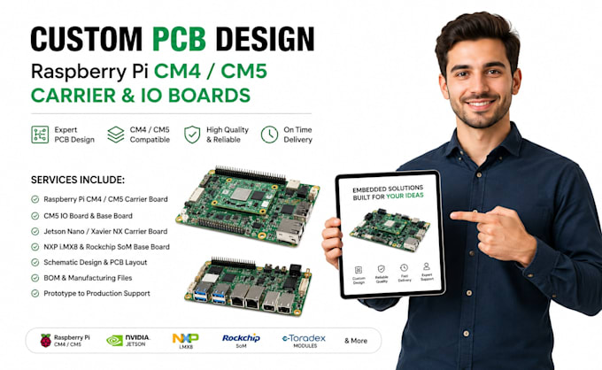 design pcb for raspberry pi compute module cm4 cm5, carrier board, cm5 io board