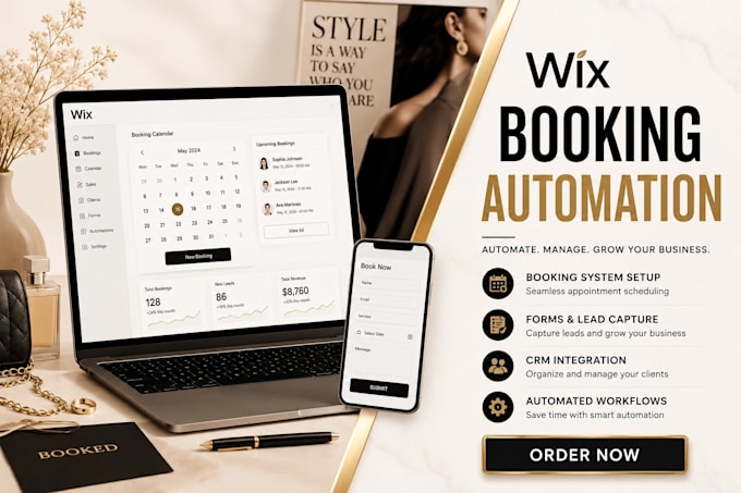 automate wix website with CRM, wix booking system, email and forms integration
