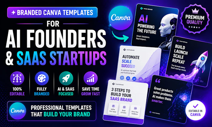 create branded canva templates for ai founders and saas startups