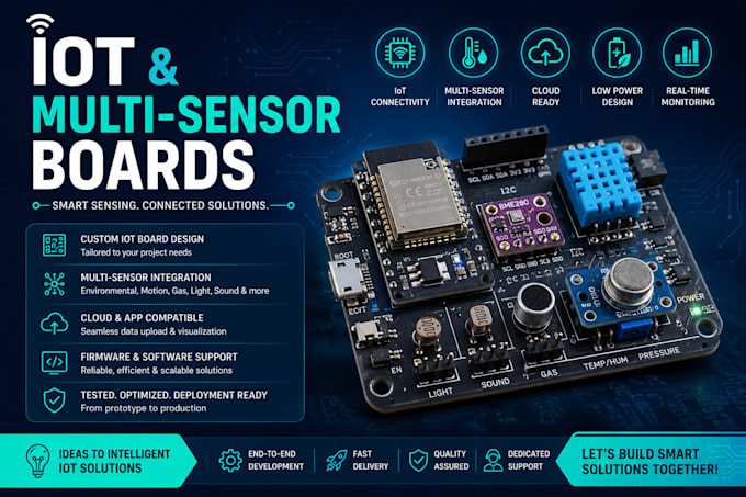 design professional multi sensor iot node pcb layout