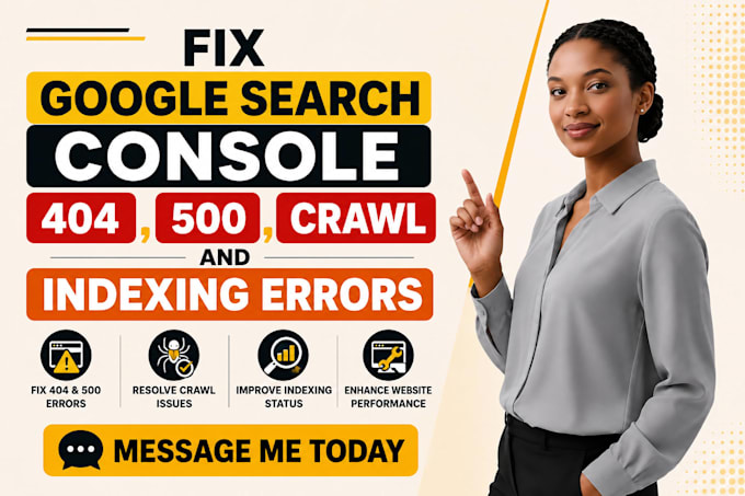 fix google search console 404, 500, crawl and indexing errors