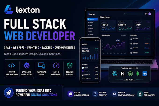 develop a custom saas web app, full stack website, frontend and backend soln