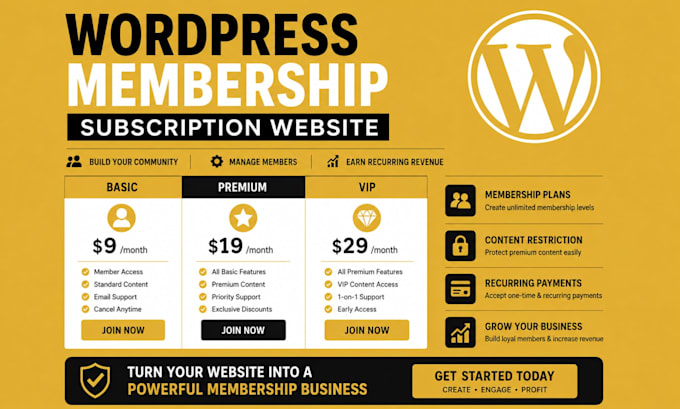 develop wordpress membership website membership wordpress subscription website