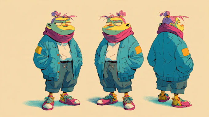 design 2d cartoon character