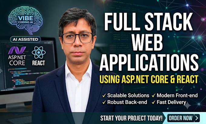 build full stack web applications using vibe coding, ai, aspdotnet core, react