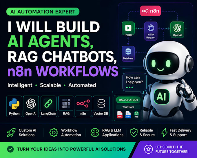 python ai developer, n8n, rag, agents, and automation