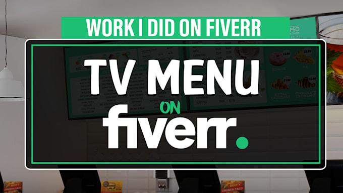 design a professional digital TV menu board for your restaurant, café,