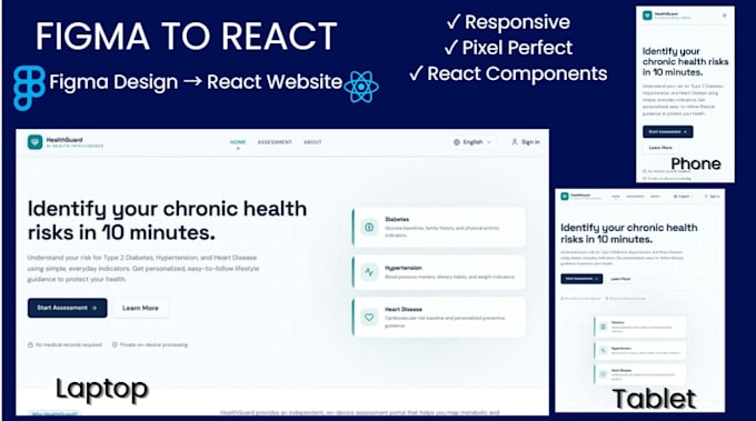 convert figma to react js responsive website