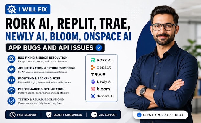 fix rork ai replit trae newly ai bloom onspace ai app bugs and api issues