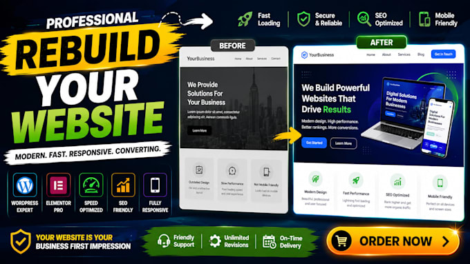 build, rebuild, redesign wordpress website and business website