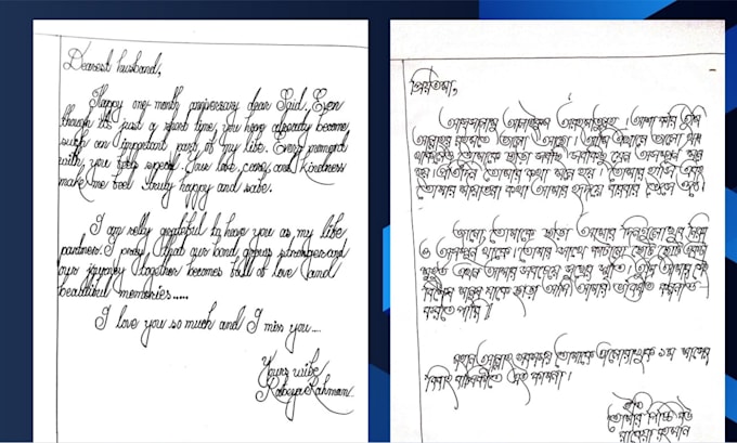 write handwritten notes and letters