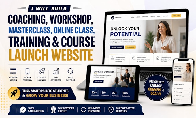 build coaching workshop masterclass online class training course launch website